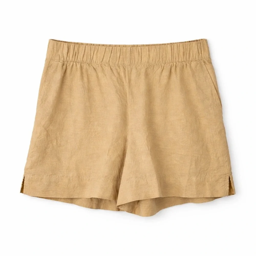 Gap Linen Blend Shorts Beige Pull On Elastic Waist Casual Size XXL NWT